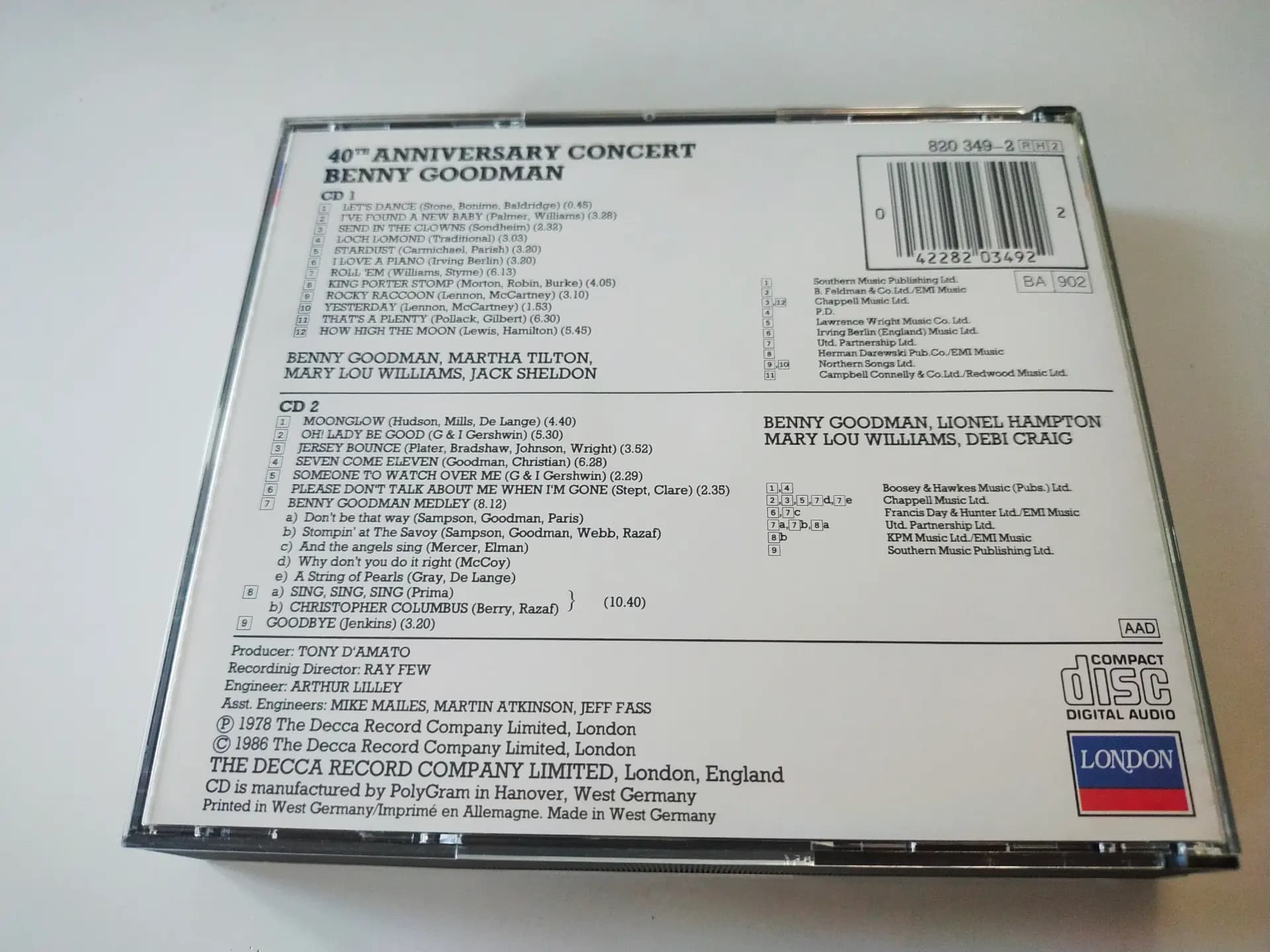 Główne zdjęcie - Benny Goodman - Live At Carnegie Hall 40th Anniversary Concert