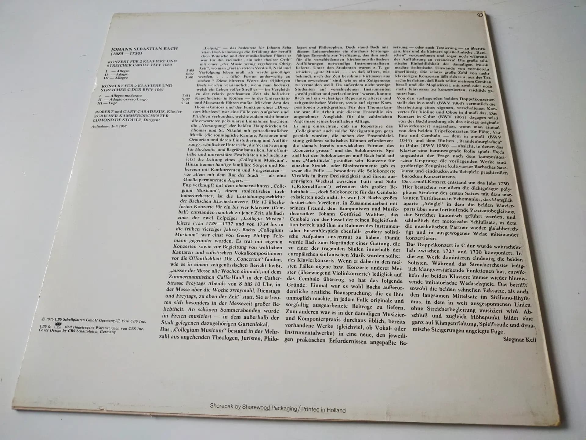 Główne zdjęcie - Bach, Casadesus, Casadesus - Konzerte Für 2 Klaviere Und Streicher