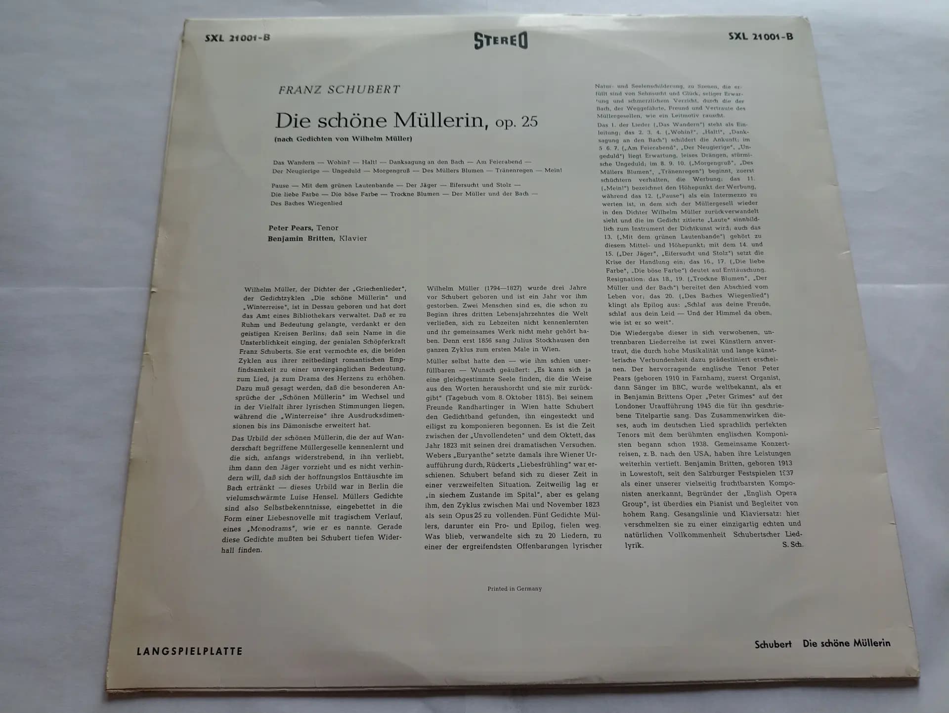 Główne zdjęcie - Franz Schubert, Peter Pears, Benjamin Britten - Die Schöne Müllerin