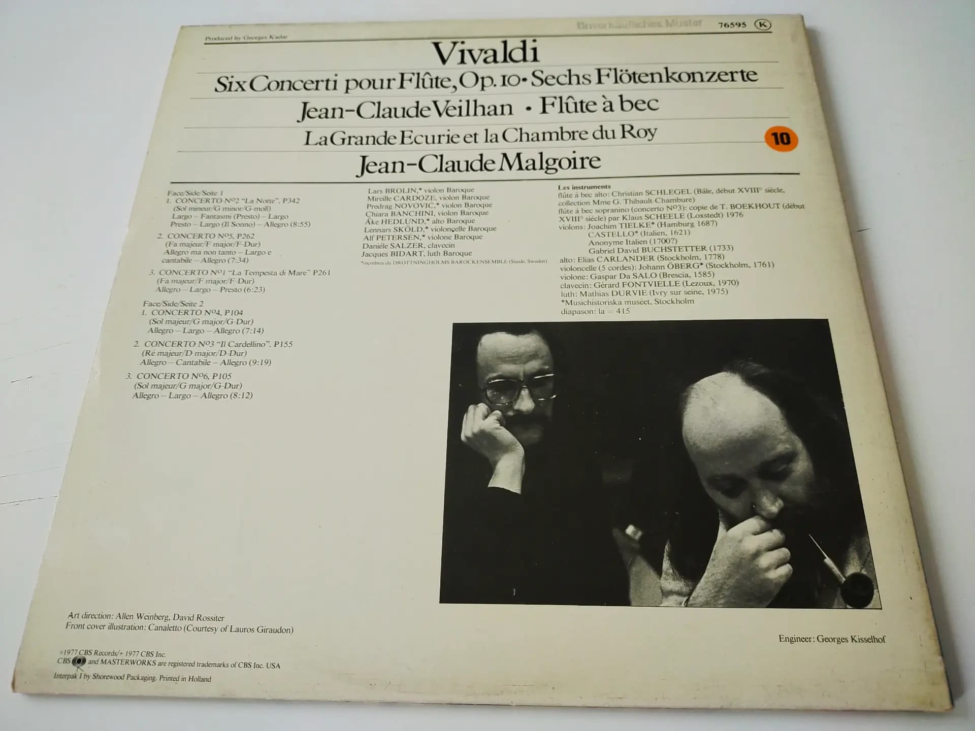 Główne zdjęcie - Vivaldi, Veilhan, Malgoire - Six Concerti Pour Flûte, Op. 10
