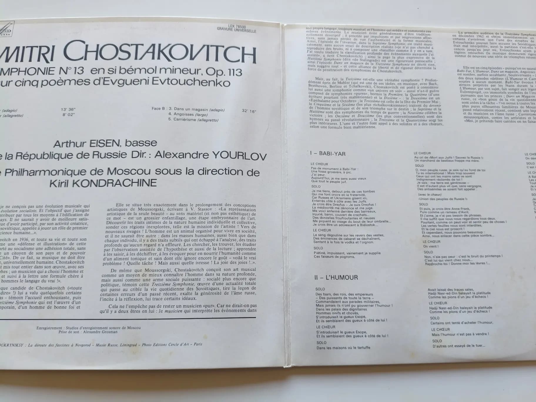 Główne zdjęcie - Dmitri Shostakovich - Symphonie n13 en si bémol mineur, Op 113