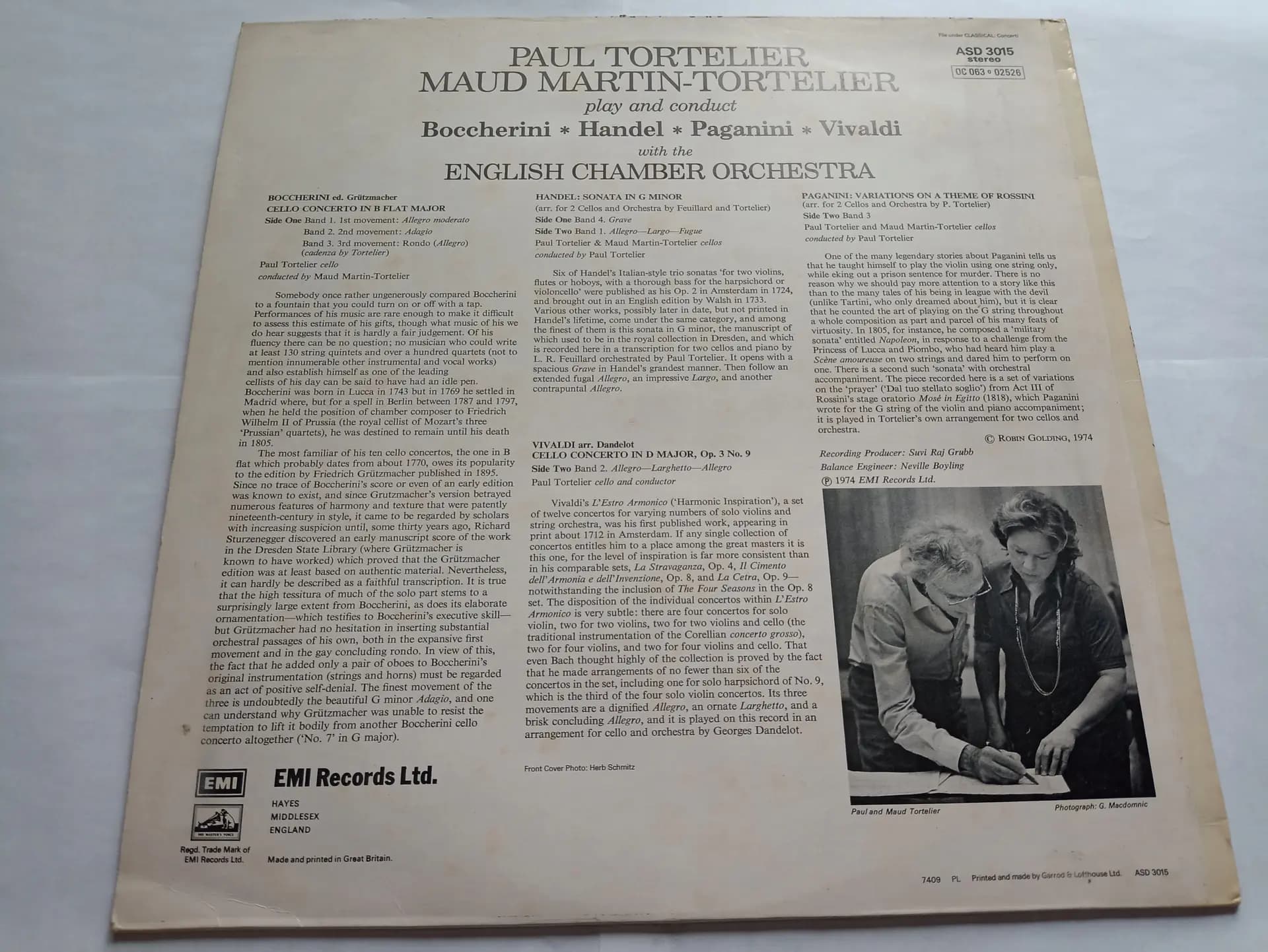 Główne zdjęcie - Paul Tortelier, Maud Martin - Tortelier Paul Tortelier Maud Martin Tortelier Play And Conduct Boccherini, Handel, Paganini, Vivaldi