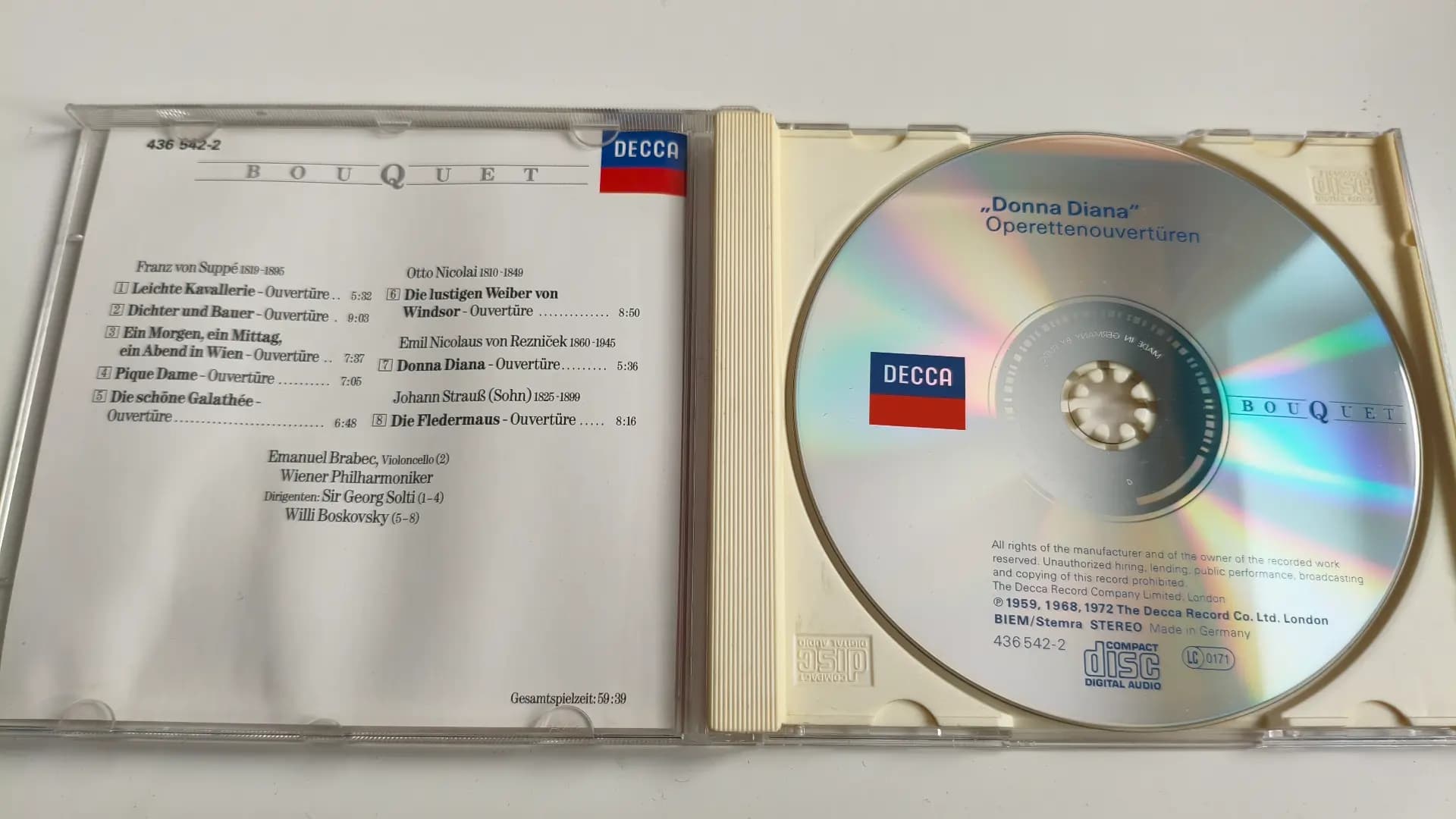 Główne zdjęcie - Donna Diana Decca - Beliebte Operetten-Ouvertüren Decca