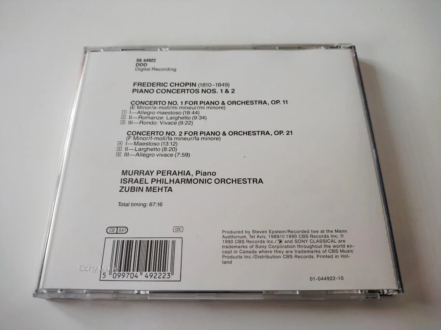 Główne zdjęcie - Chopin, Perahia, Mehta - Piano Concertos Nos. 1 & 2