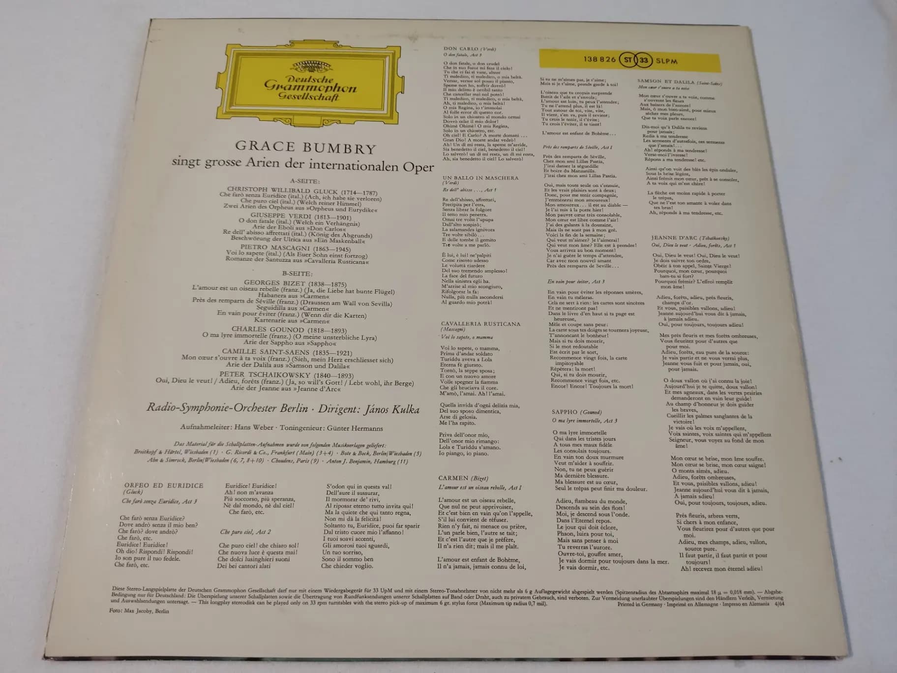 Główne zdjęcie - Grace Bumbry - Grace Bumbry Singt Grosse Arien