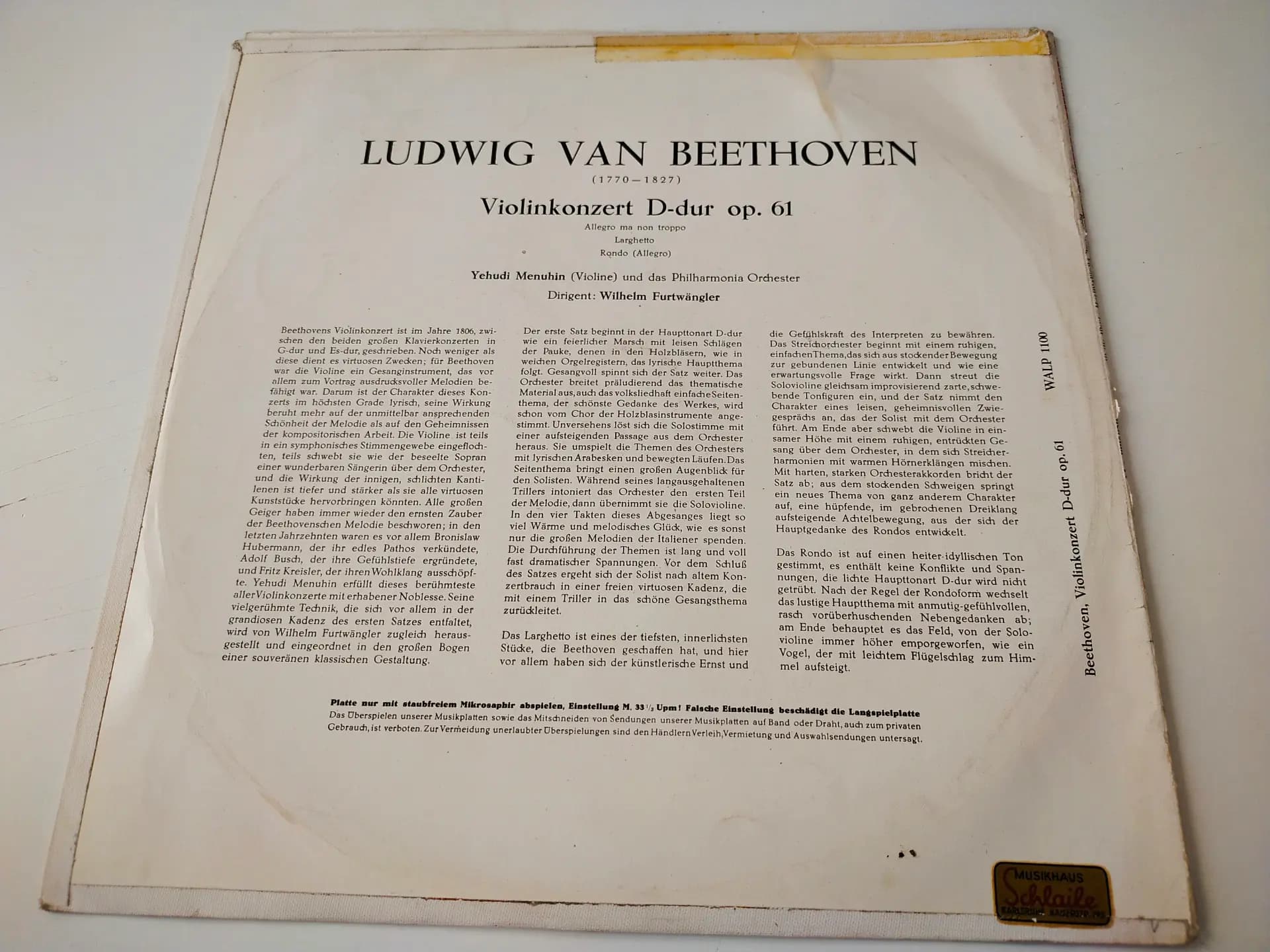 Główne zdjęcie - Beethoven, Menuhin, Furtwängler - Violinkonzert D-Dur Op. 61