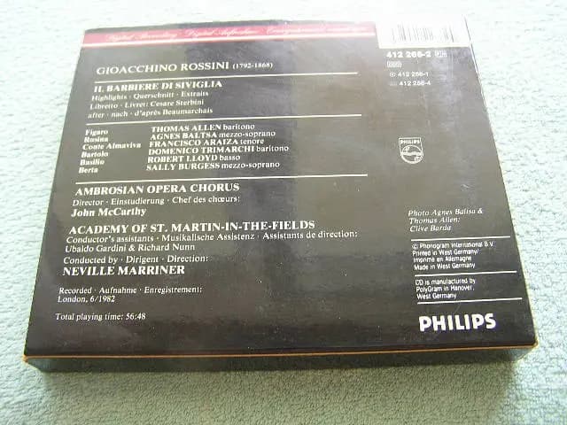 Główne zdjęcie - Thomas Allen - Rossini - Il Barbiere Di Siviglia, Highlights