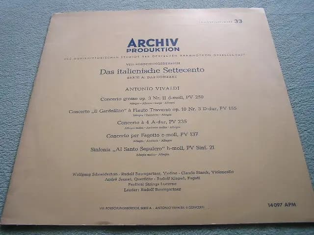 Główne zdjęcie - VIVALDI - CONCERTO - BAUMGARTNER - VIVALDI - CONCERTO - BAUMGARTNER