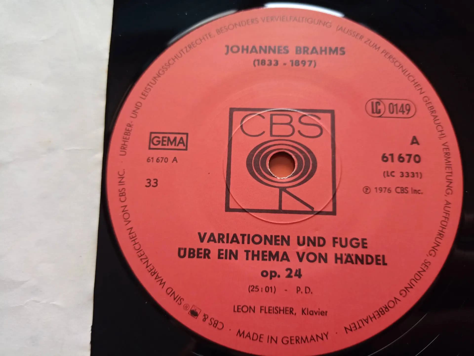 Główne zdjęcie - Johannes Brahms, Leon Fleisher - Variationen Und Fuge über Ein Thema von Händel Op. 24 / Walzer Op.34 Nr. 1 16