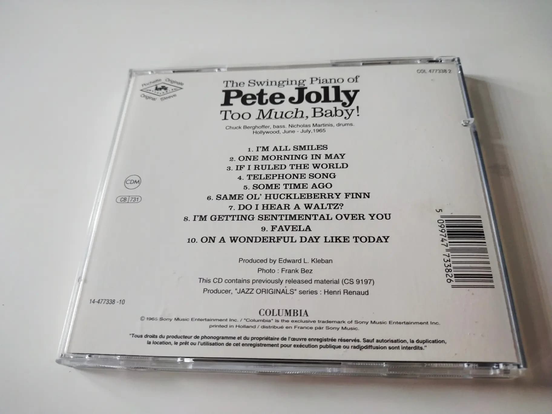Główne zdjęcie - Pete Jolly - Too Much, Baby ! - The Swinging Piano Of Pete Jolly