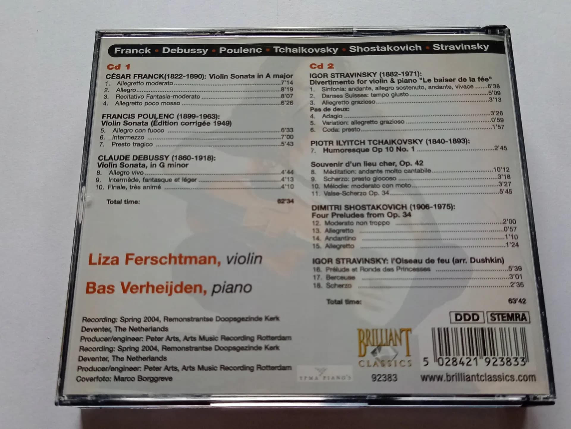 Główne zdjęcie - Bas Verheijden, Liza Ferschtman - Liza Ferschtman Violin Bas Verheijden Piano