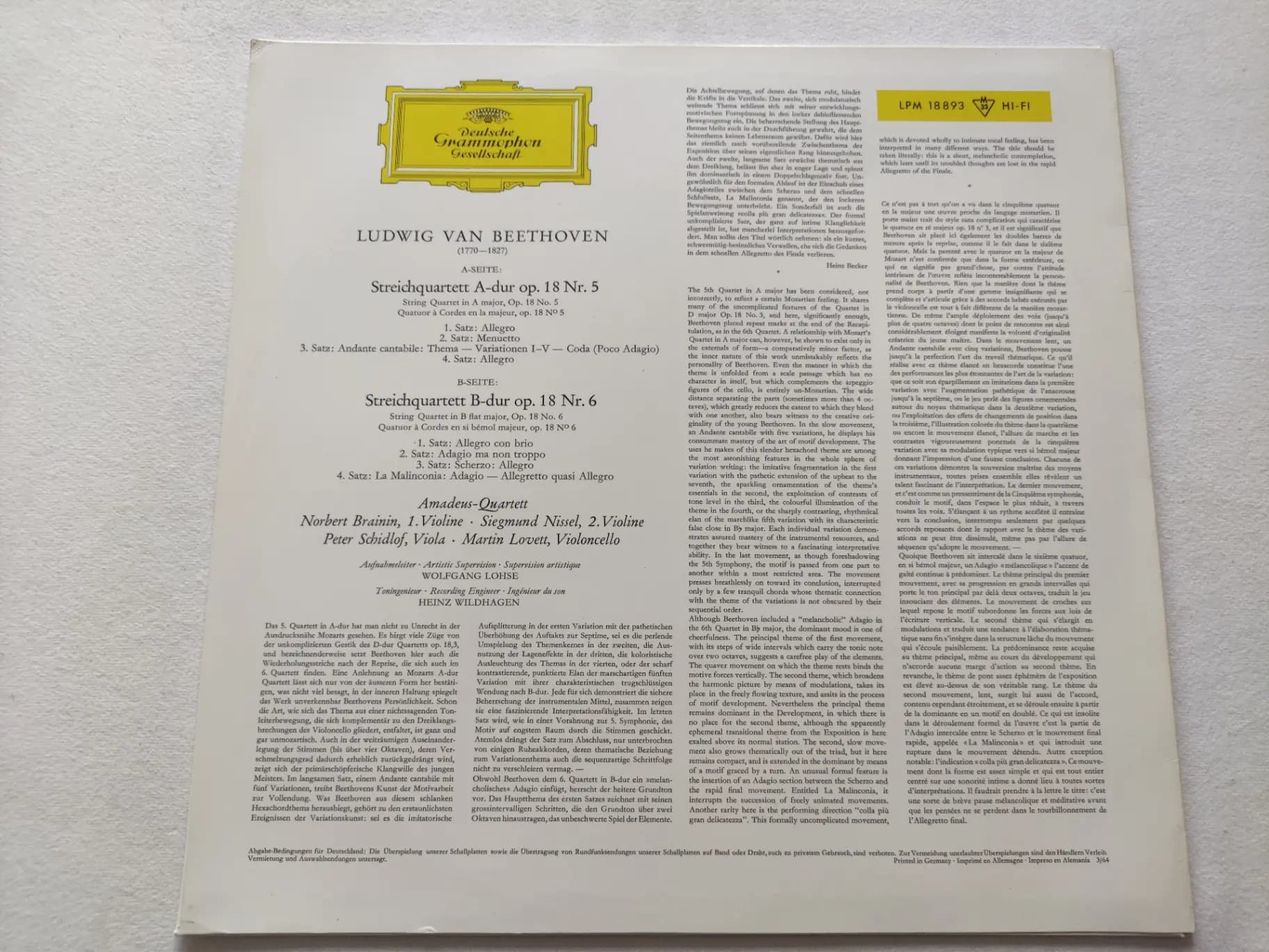 Główne zdjęcie - Beethoven, Quartett - A-Dur Op. 18 Nr. 5 und B-Dur Op. 18 Nr. 6