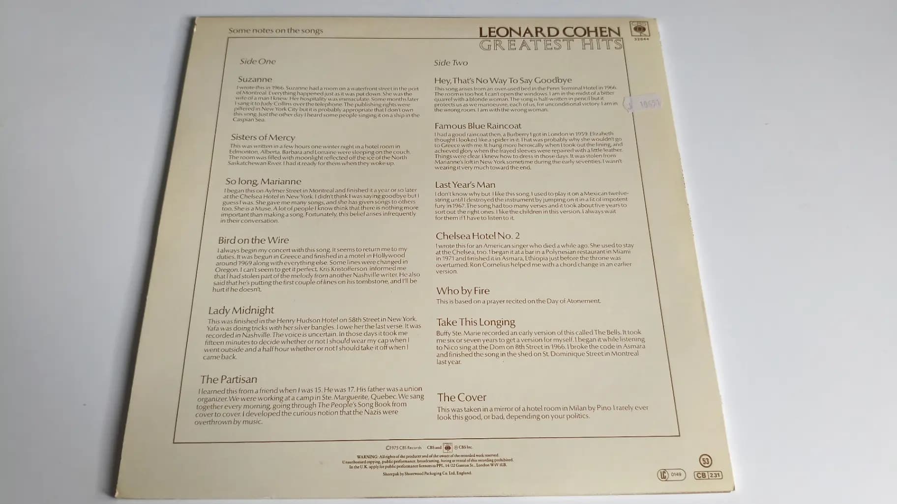 Główne zdjęcie - Leonard Cohen - Greatest Hits