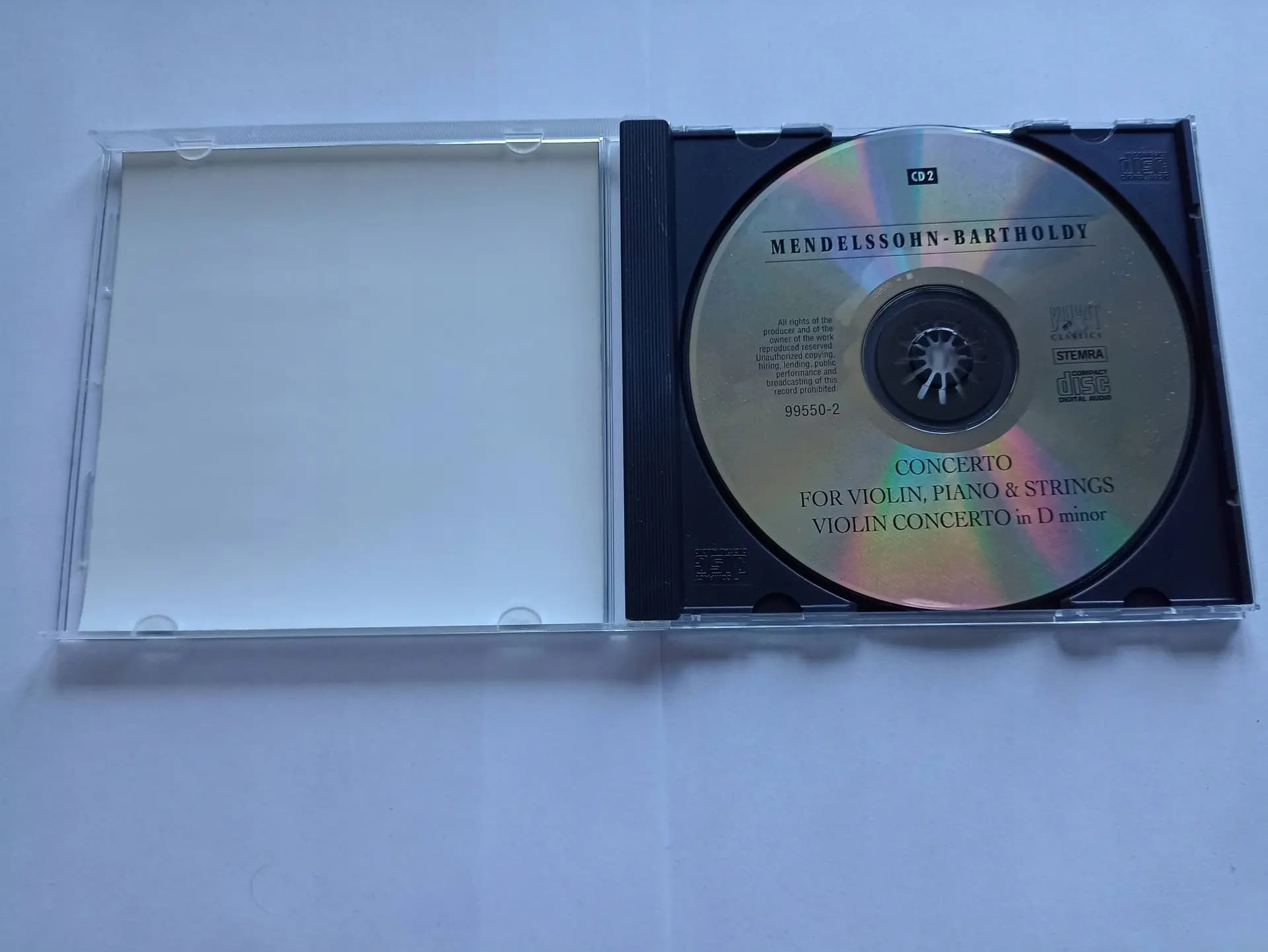 Główne zdjęcie - CD MENDELSSOHN BARTHOLDY VIOLIN PIANO CONCERTO NM- - CD MENDELSSOHN BARTHOLDY VIOLIN PIANO CONCERTO NM-