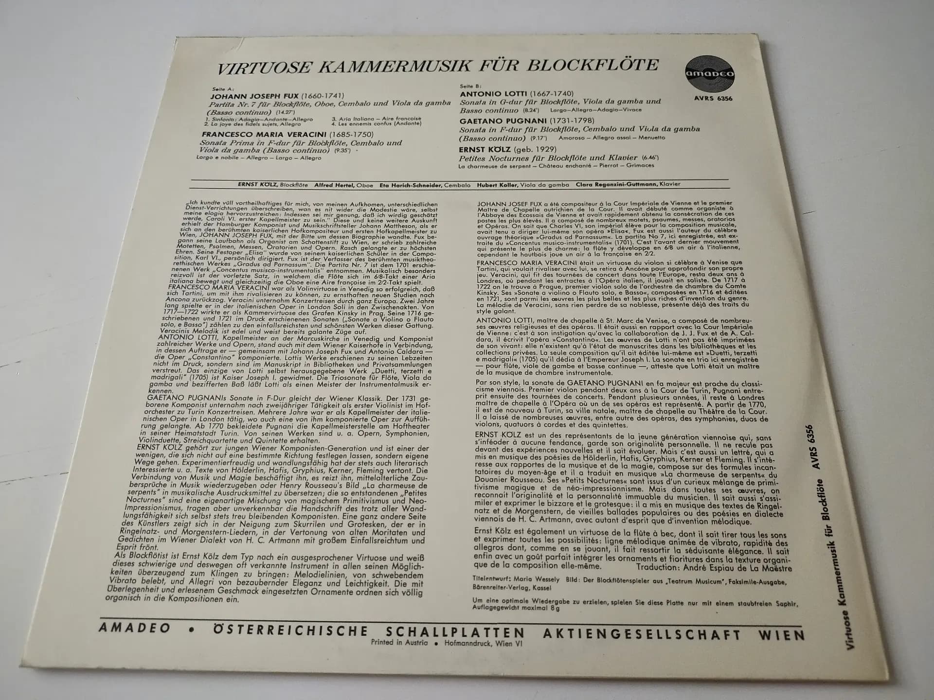 Główne zdjęcie - Fux, Lotti, Pugnani, Kölz - Virtuose Kammermusik Für Blockflöte