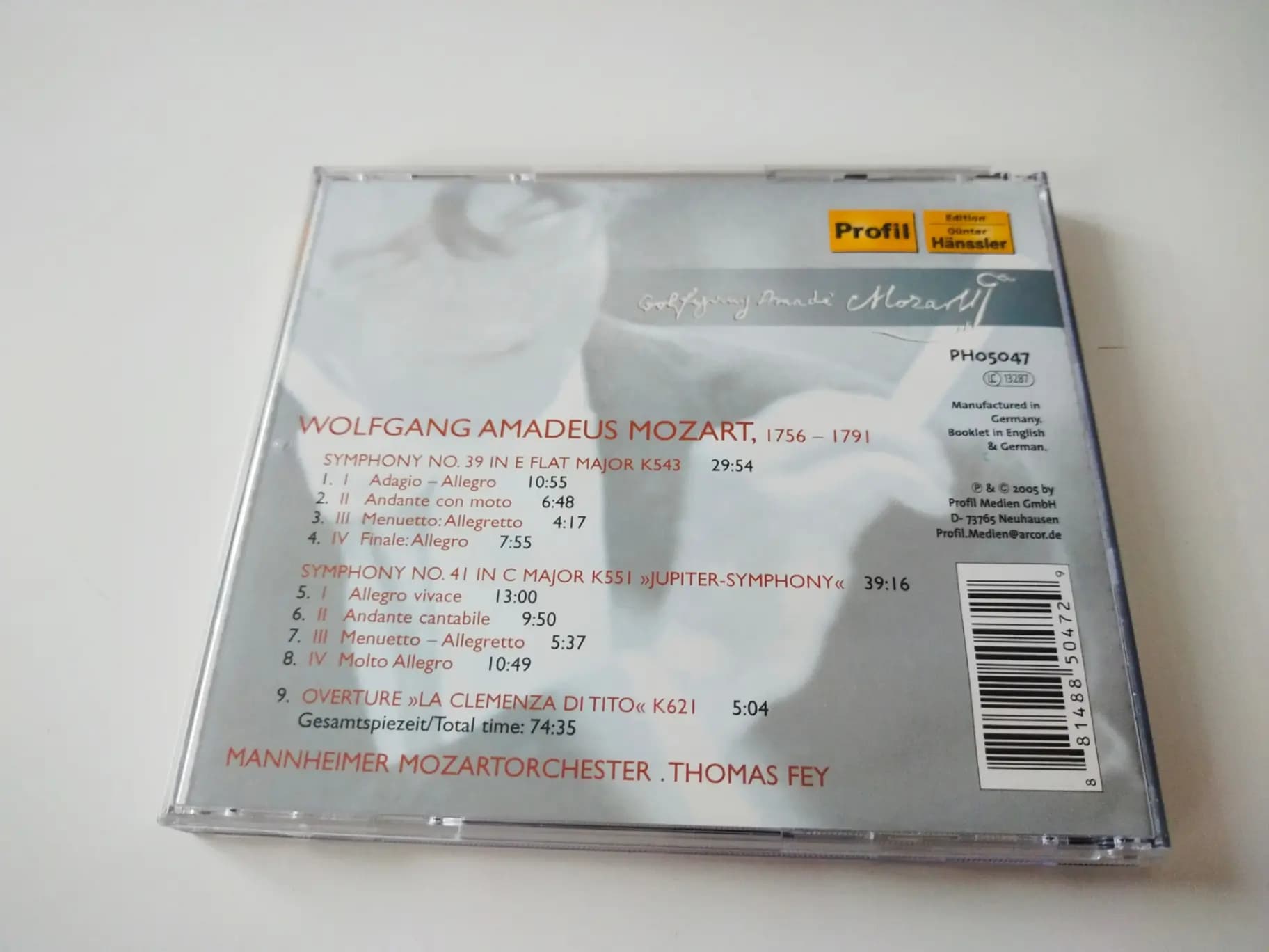 Główne zdjęcie - Mozart, Fey - Symphonies Nos. 39 & 41 / Titus Overture