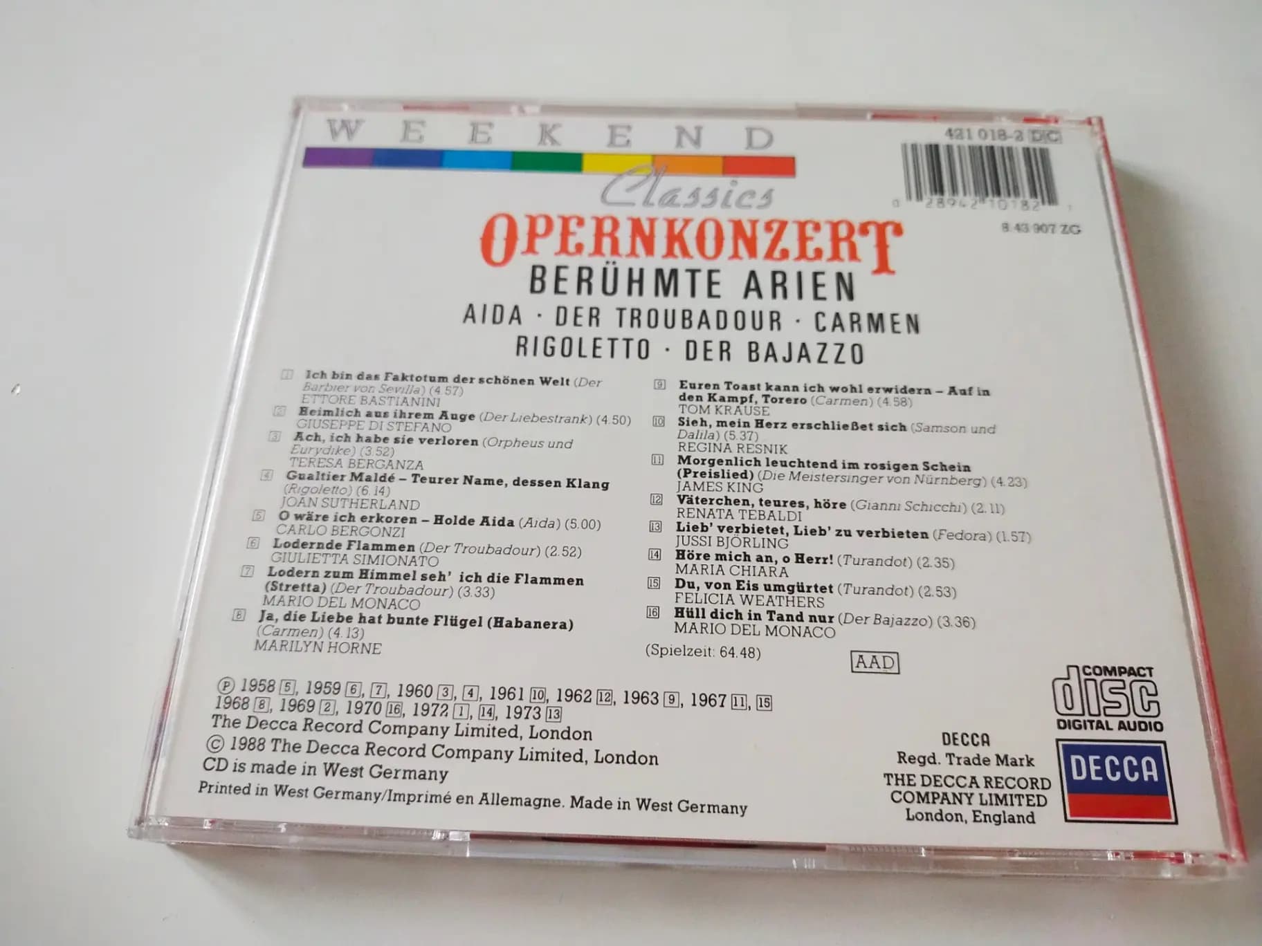 Główne zdjęcie - Various - Opernkonzert Berühmte Arien
