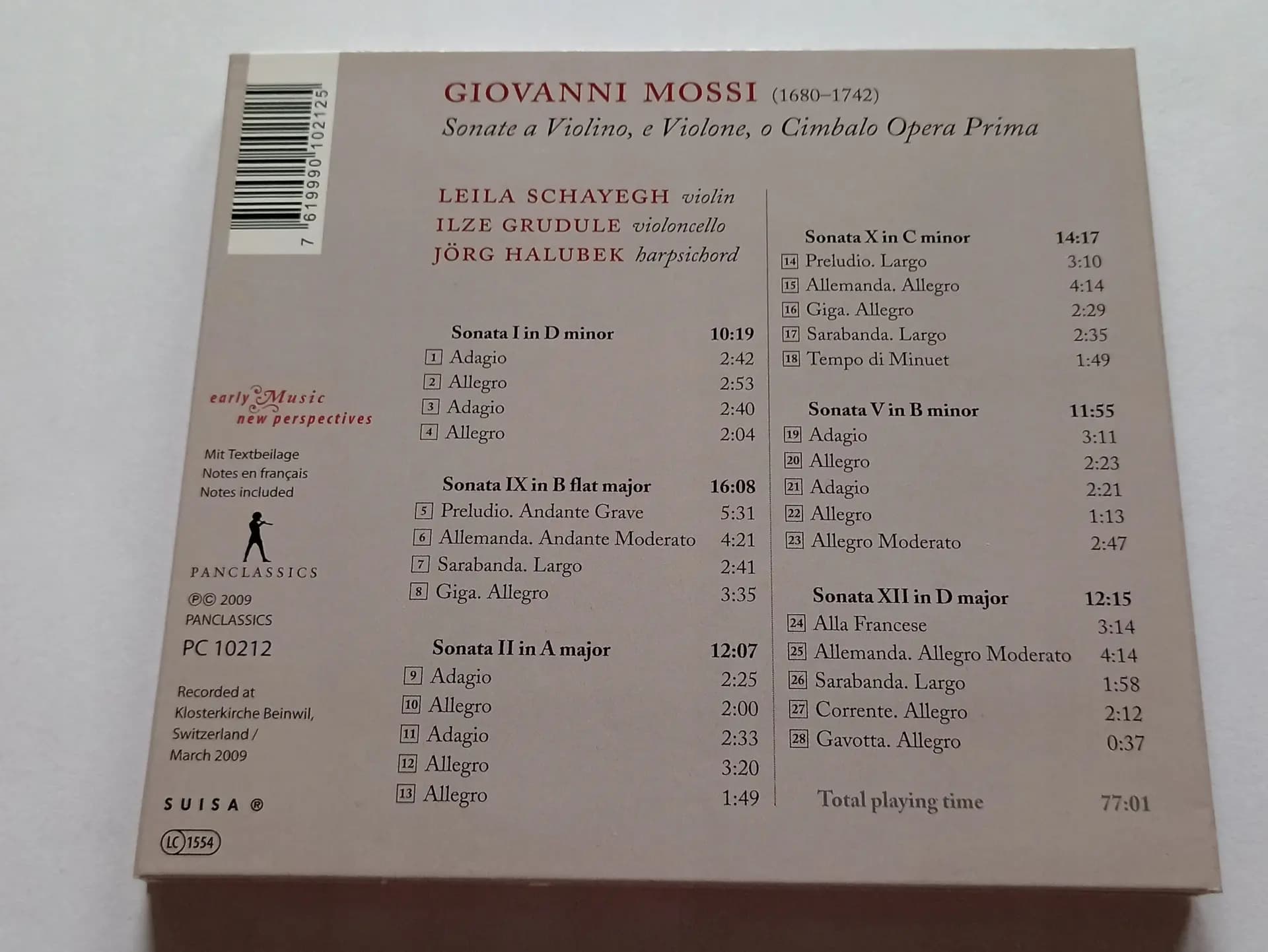 Główne zdjęcie - Giovanni Mossi - Leila Schayegh, Ilze Grudule, Jörg Halubek   Sonate A Violino, E Violone, O Cimbalo Opera Prima