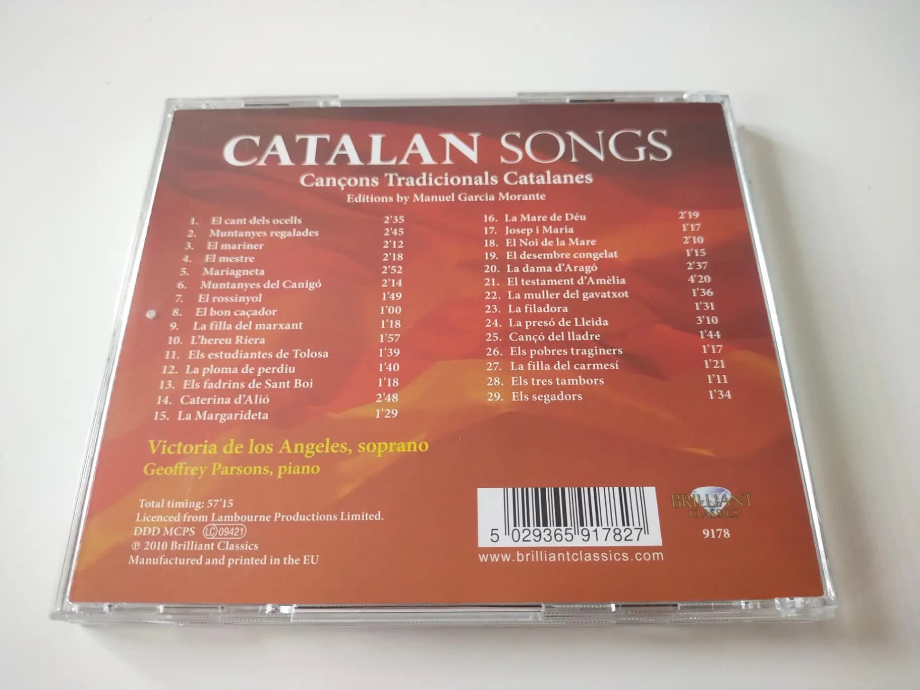 Główne zdjęcie - Victoria De Los Angeles, Parsons - Catalan Songs