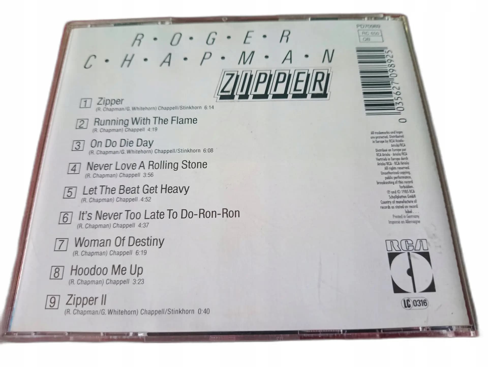 Główne zdjęcie - ROGER CHAPMAN - Zipper