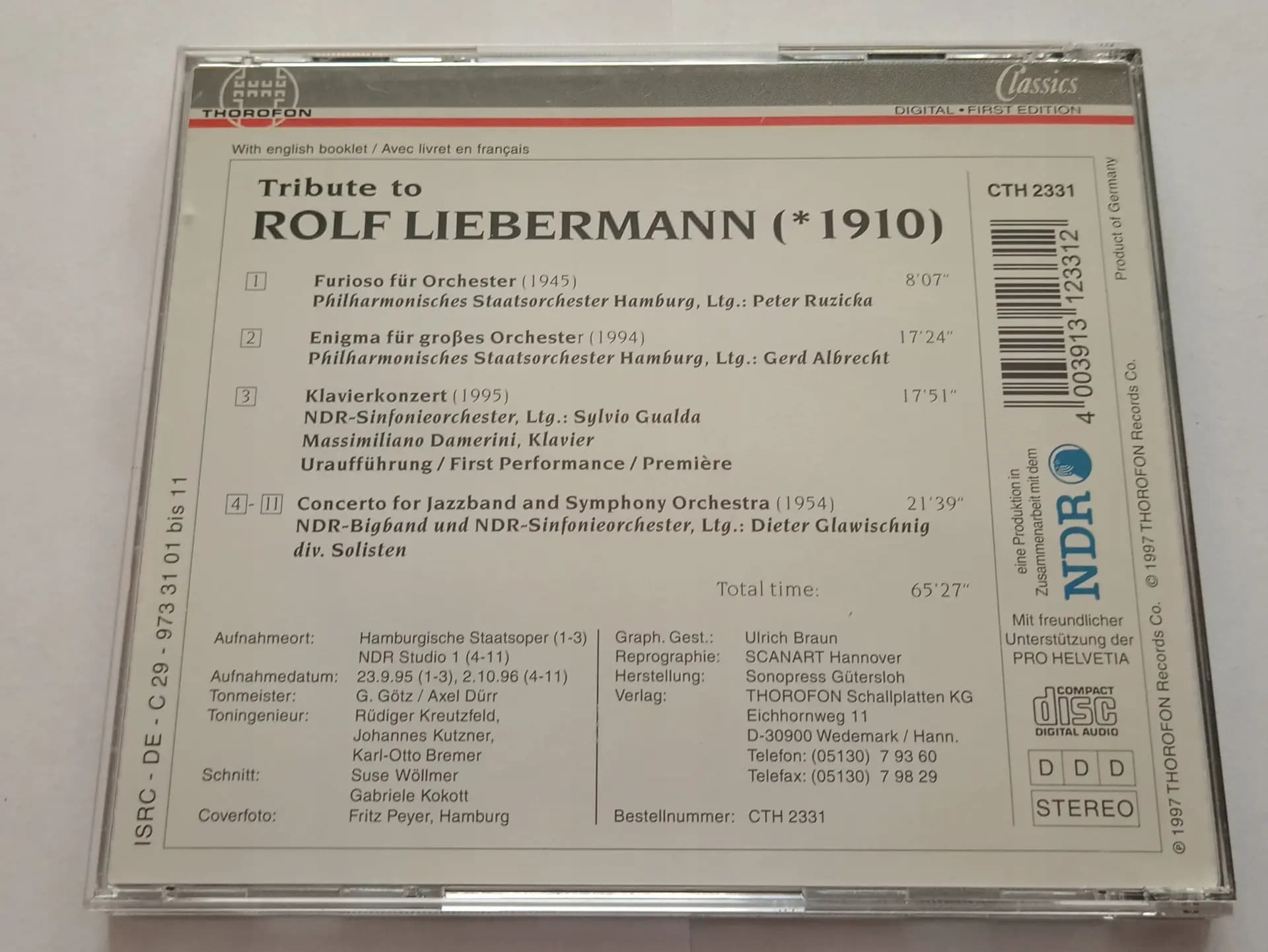Główne zdjęcie - Various Artists - TRIBUTE TO ROLF LIEBERMANN