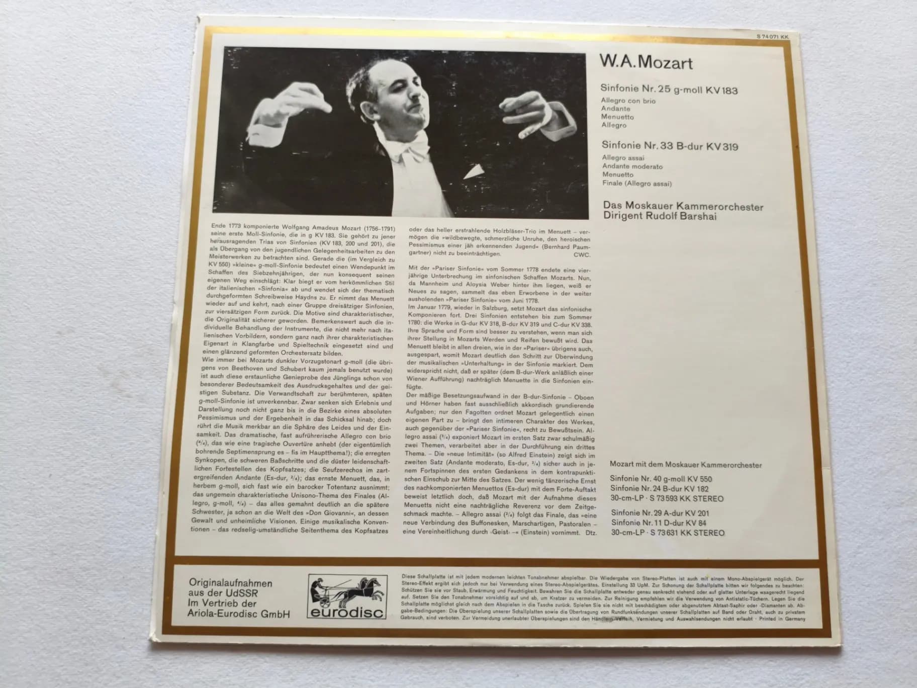 Główne zdjęcie - Mozart, Barshai - Sinfonie nr. 25 g-moll KV183, Sinfonie Nr. 33 B-dur KV319