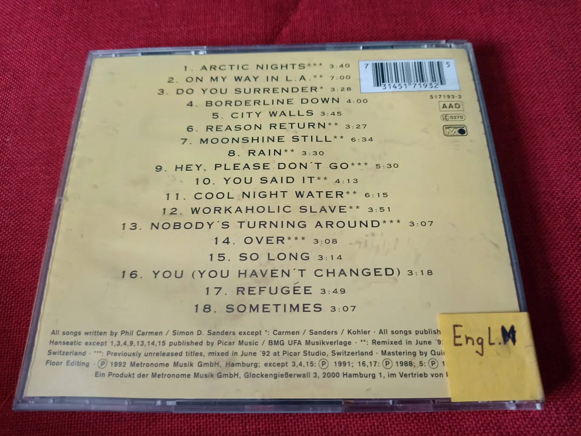 Główne zdjęcie - Phil Carmen - Cool & Collected - The Best Of 10 Years 1982 - 1992