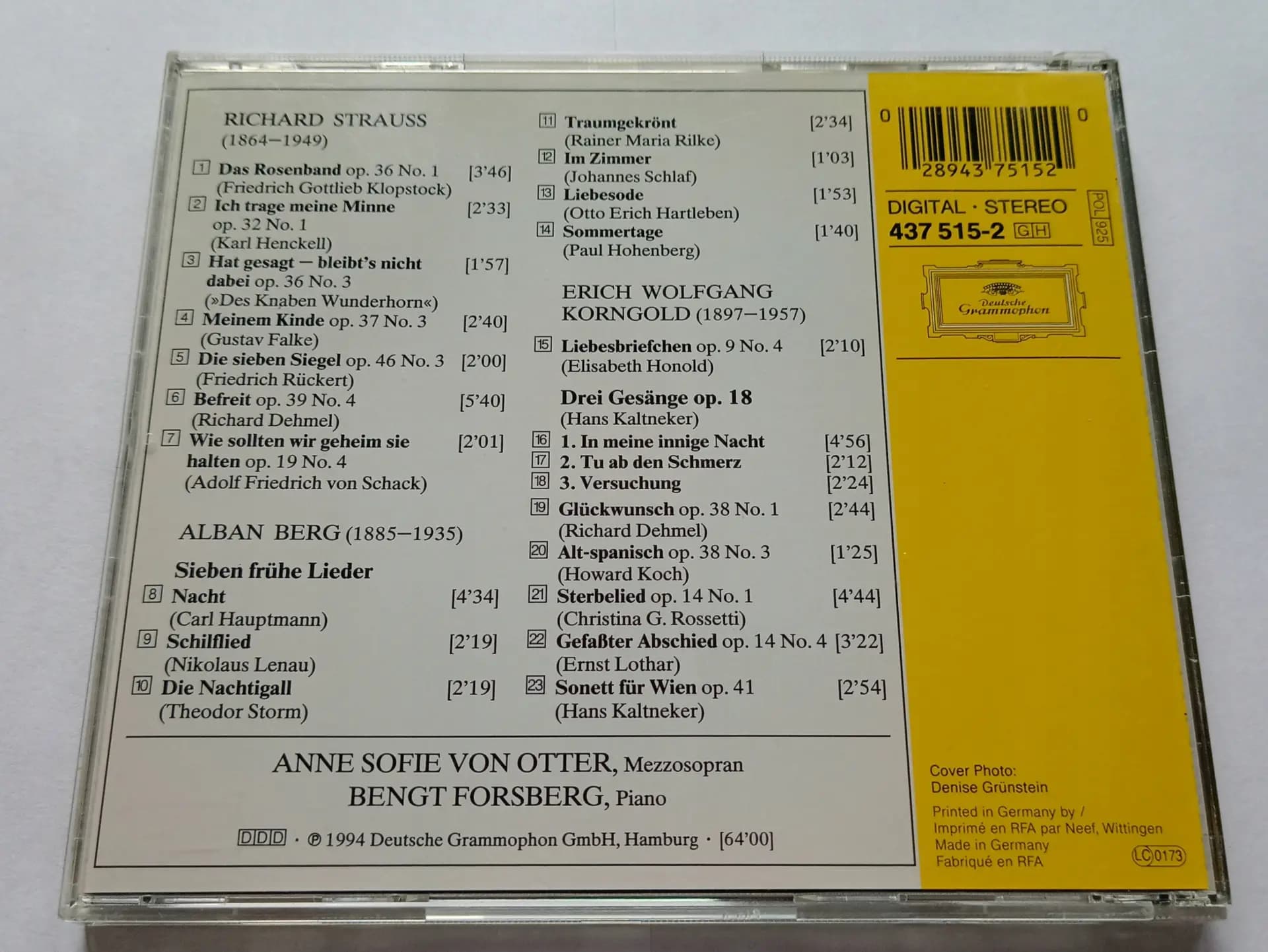Główne zdjęcie - Anne Sophie von Otter, Bengt Forsberg - Lieder