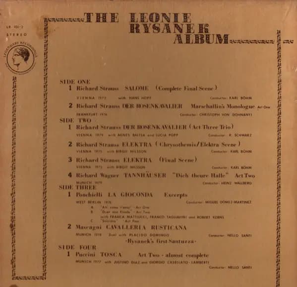 Okładka płyty Leonie Rysanek - The Leonie Rysanek Album