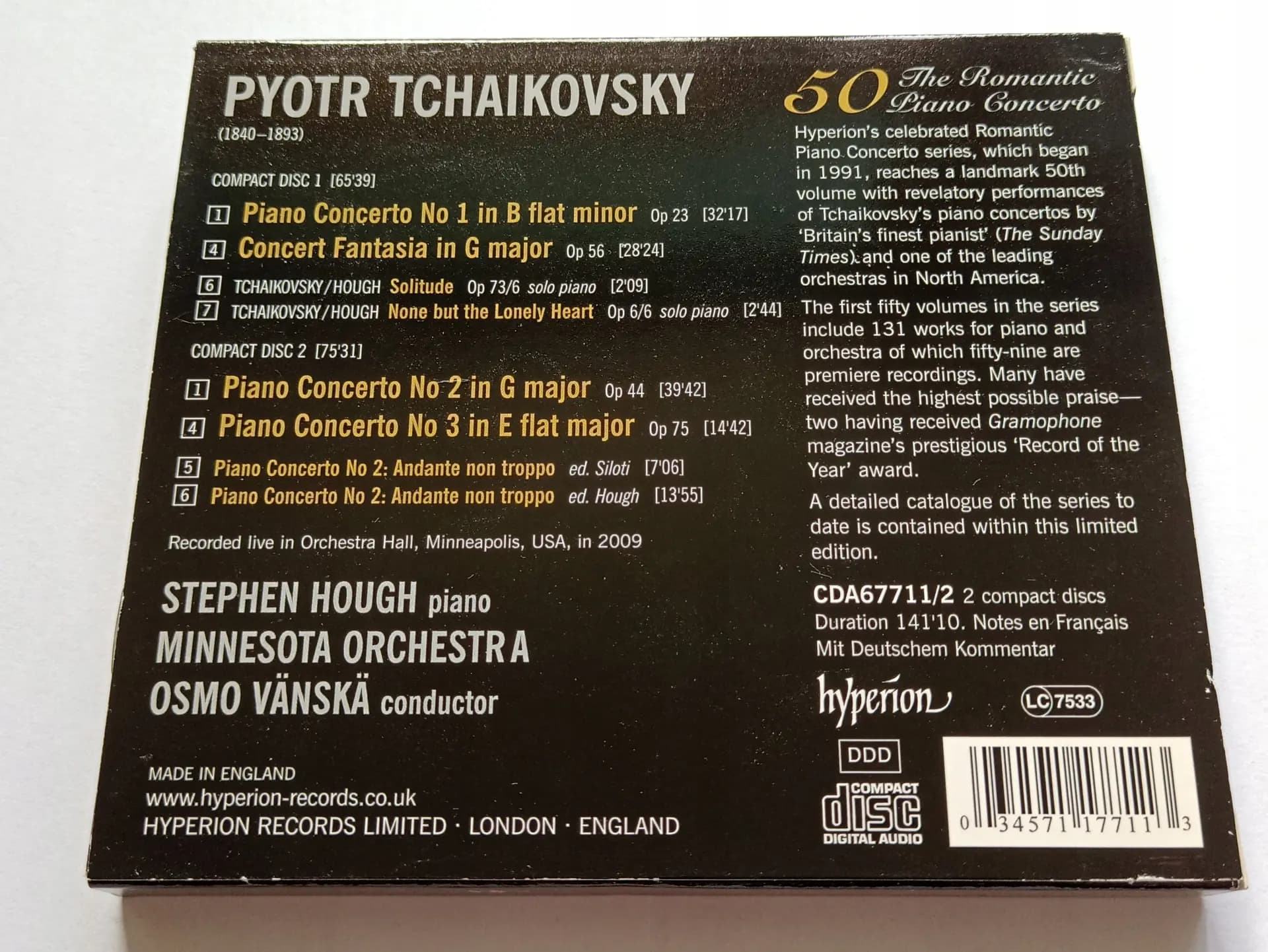 Główne zdjęcie - Minnesota Orchestra, Osmo Vänskä, Stephen Hough - The Three Piano Concertos / Concert Fantasia