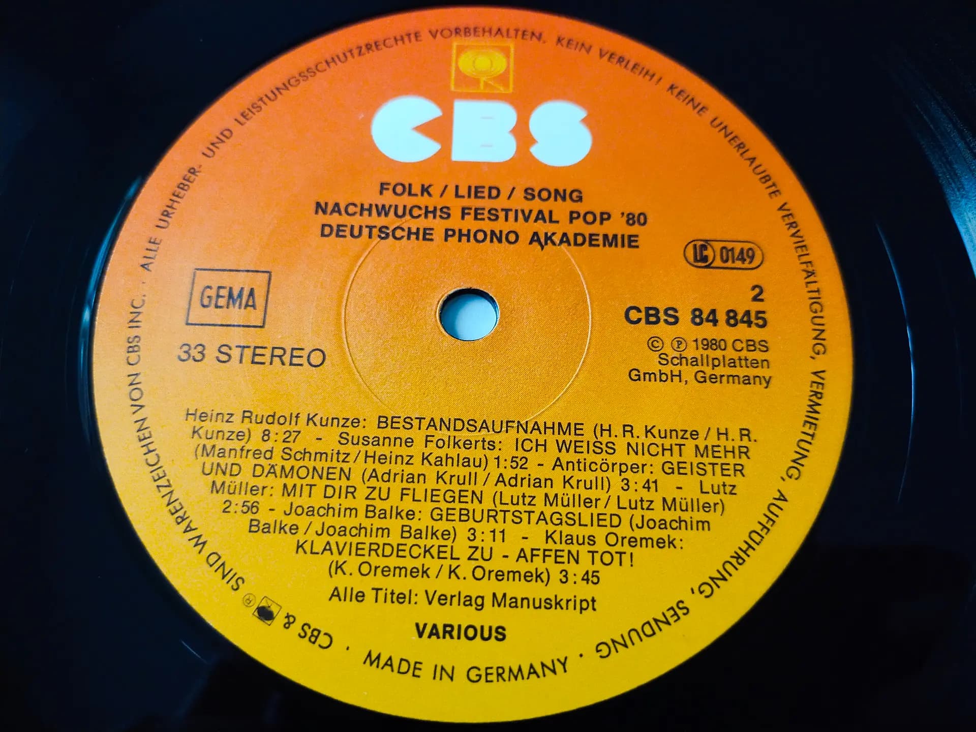 Główne zdjęcie - Various - Folk, Lied, Song - Nachwuchs Festival Pop '80