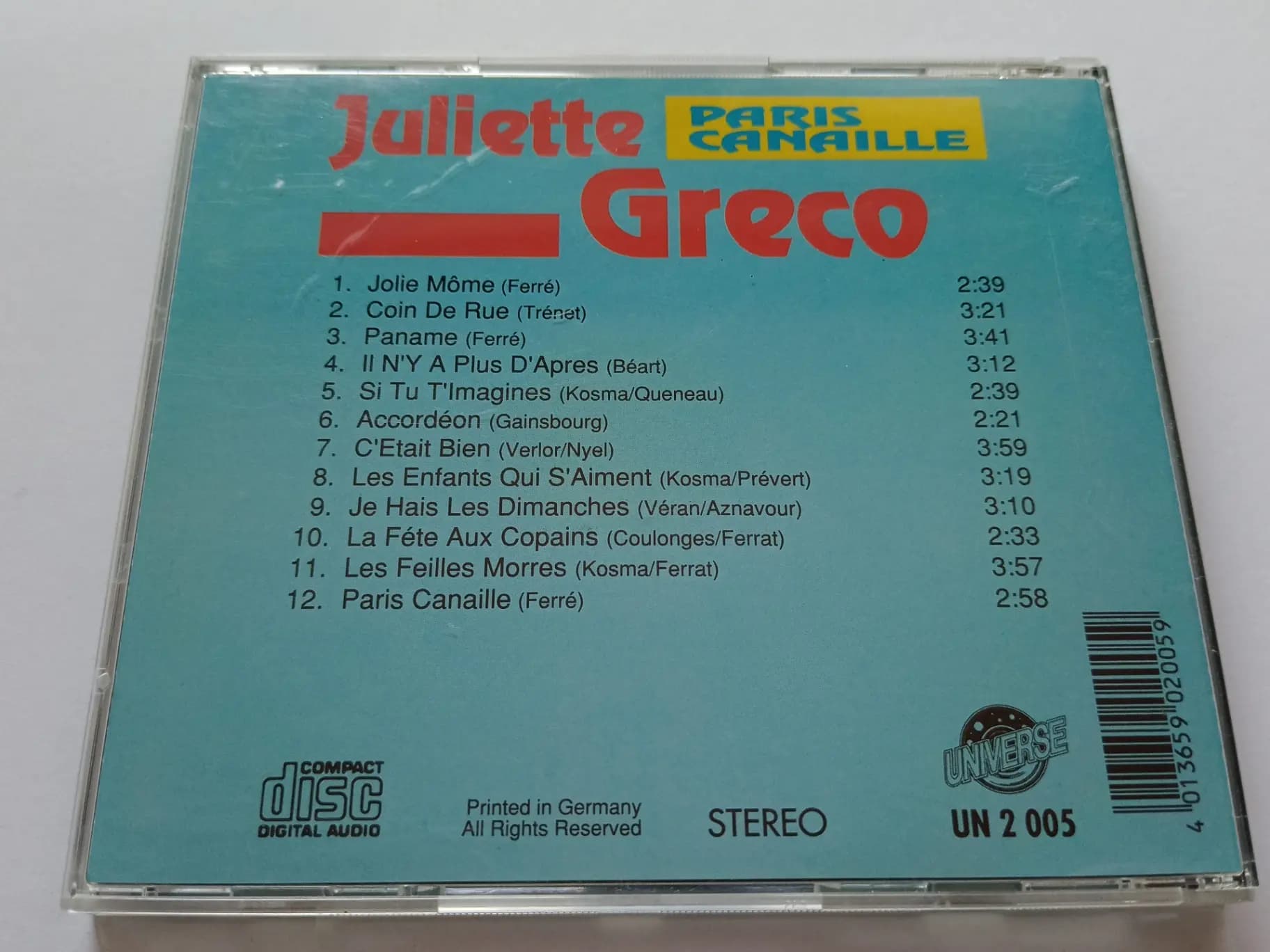 Główne zdjęcie - Juliette Gréco - Paris Canaille