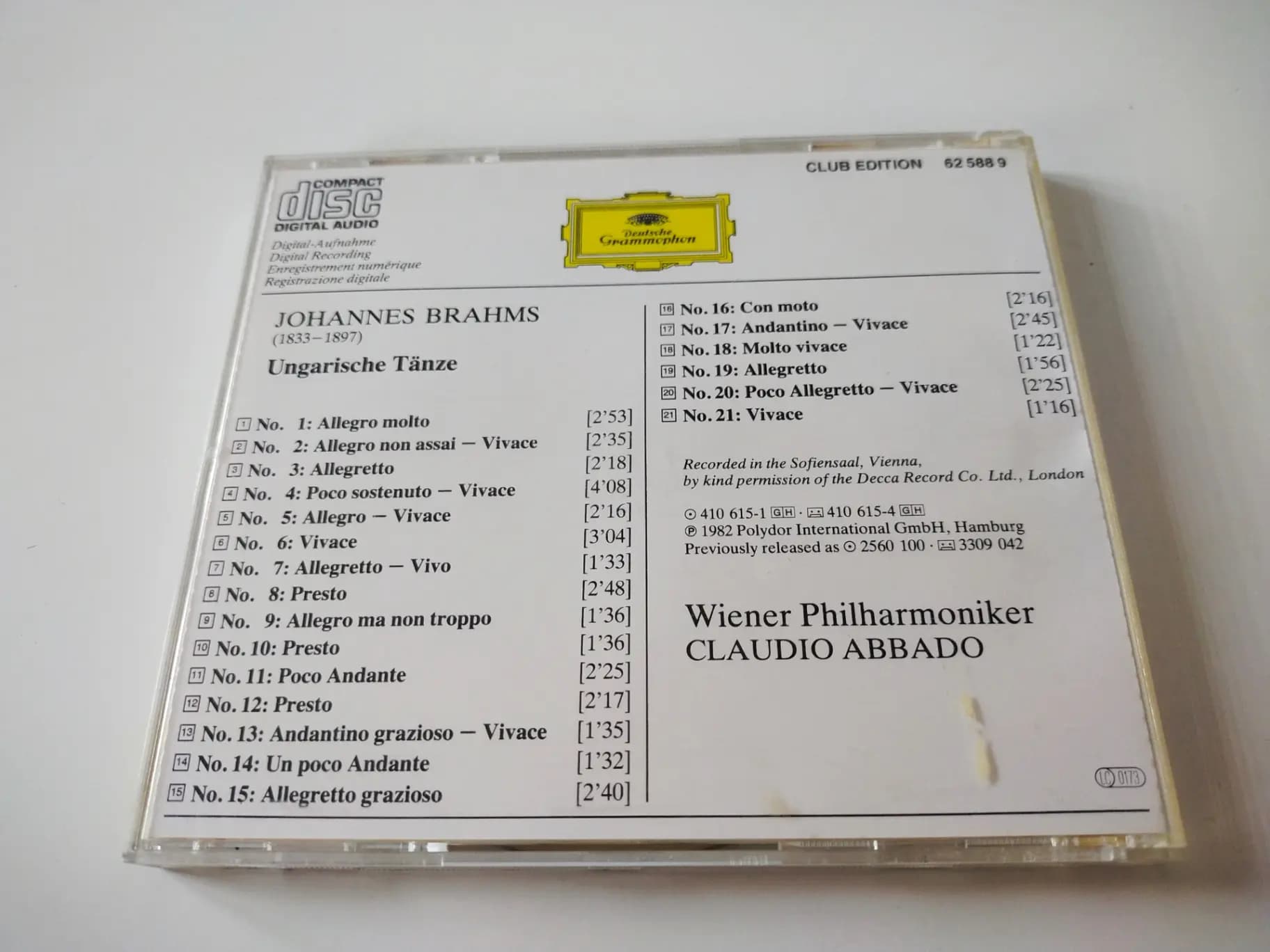 Główne zdjęcie - Brahms, Abbado - 21 Ungarische Tänze