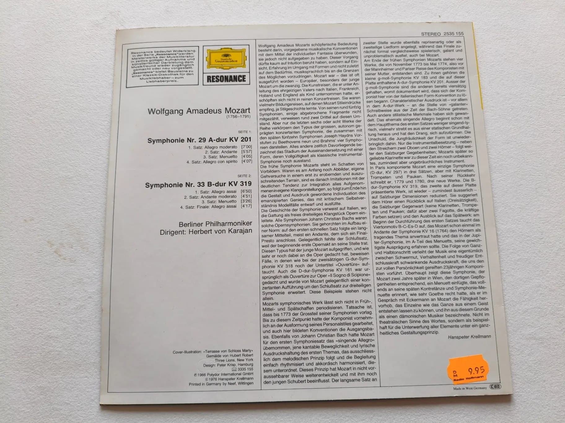 Główne zdjęcie - Mozart, Karajan - Symphonie Nr.29 A-dur KV 201, Symphonie Nr.33 B-dur KV 319