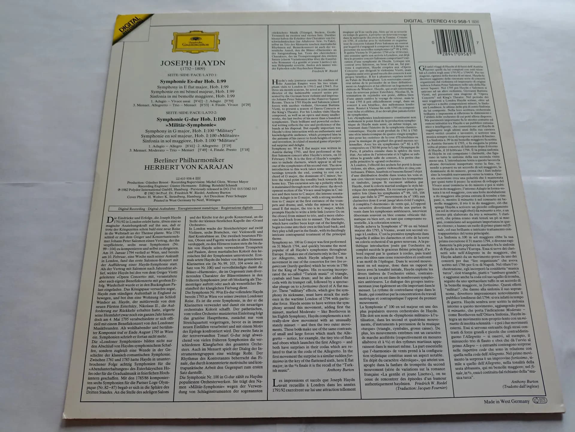 Główne zdjęcie - Haydn - Berliner Philharmoniker Herbert von Karajan Symphonien No.100 Militär Military No.99