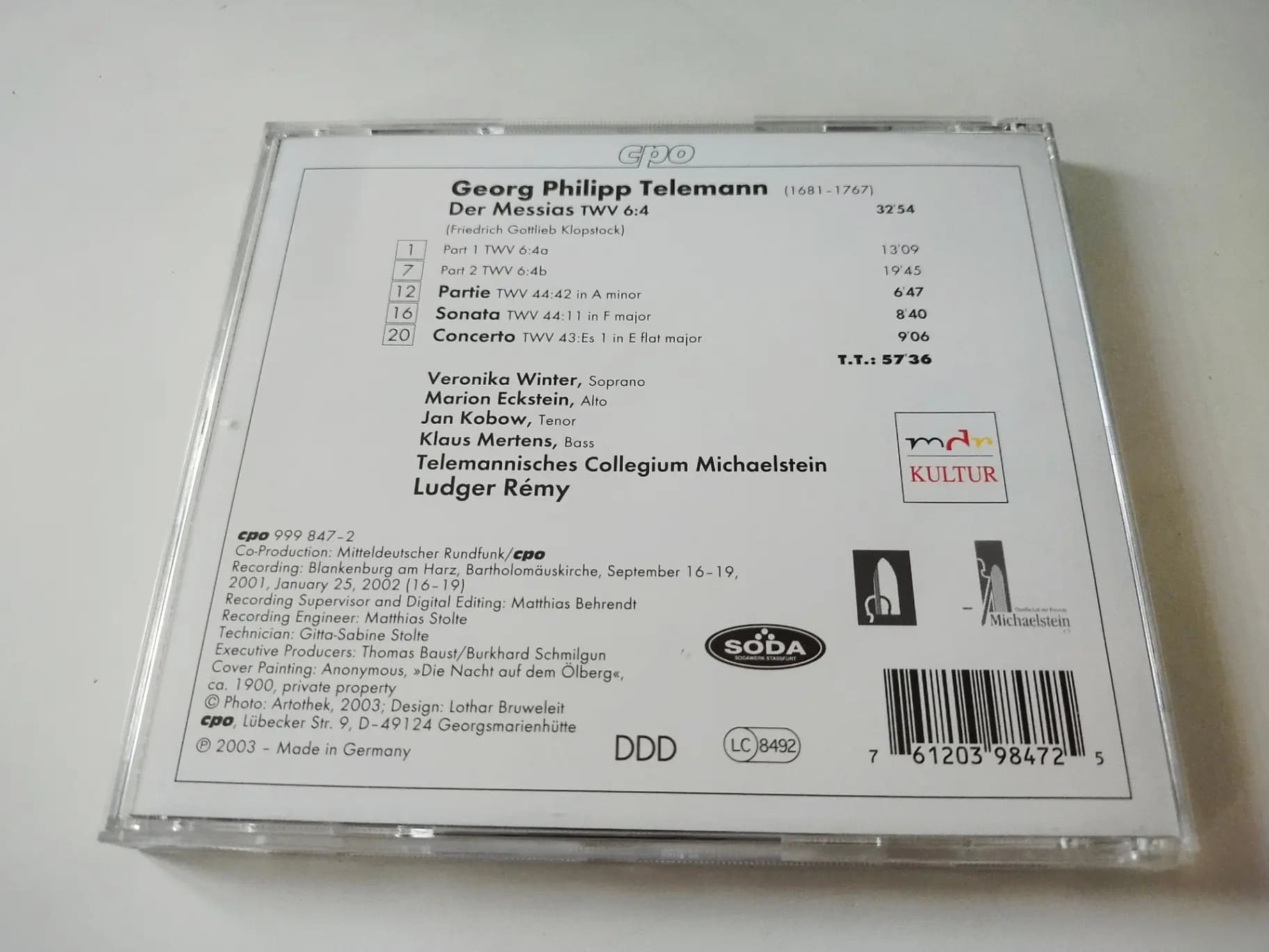 Główne zdjęcie - Telemann, Winter, Eckstein, Rémy - Der Messias; Concerti