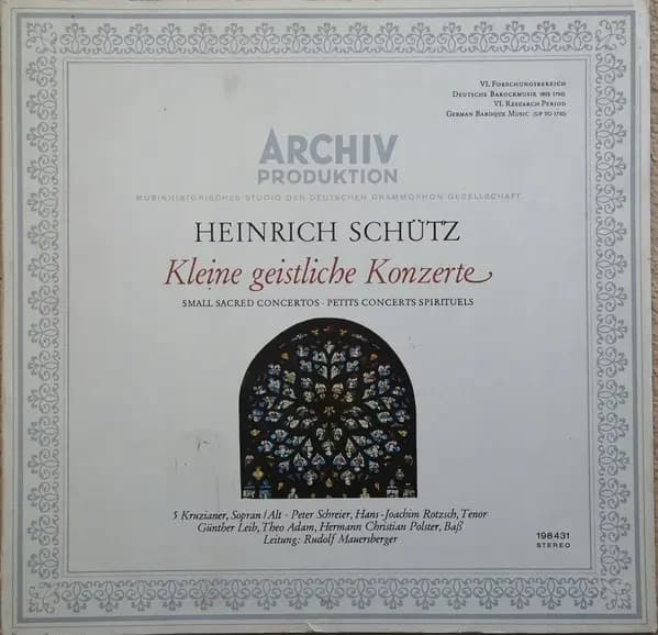 Okładka płyty Heinrich Schütz, Kreuzchor - Kleine Geistliche Konzerte