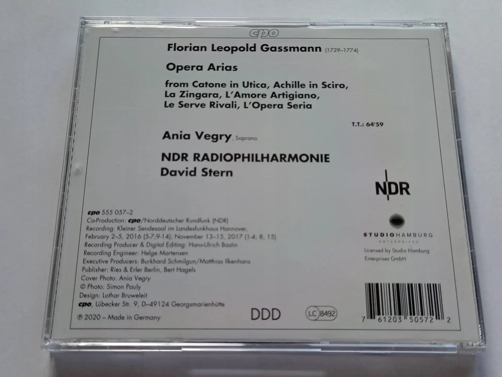 Główne zdjęcie - Vegry & Ndr & Stern - Opera Arias from Catone in Utica. Achille in Sciro. La Zingara. LAmore Artigiano. Le Serve Rivali and LOpera Seria