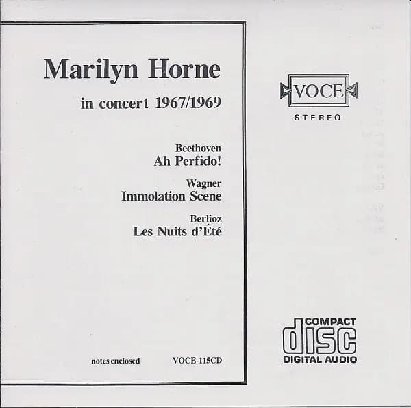 Okładka płyty Marilyn Horne - In Concert 1967/1969
