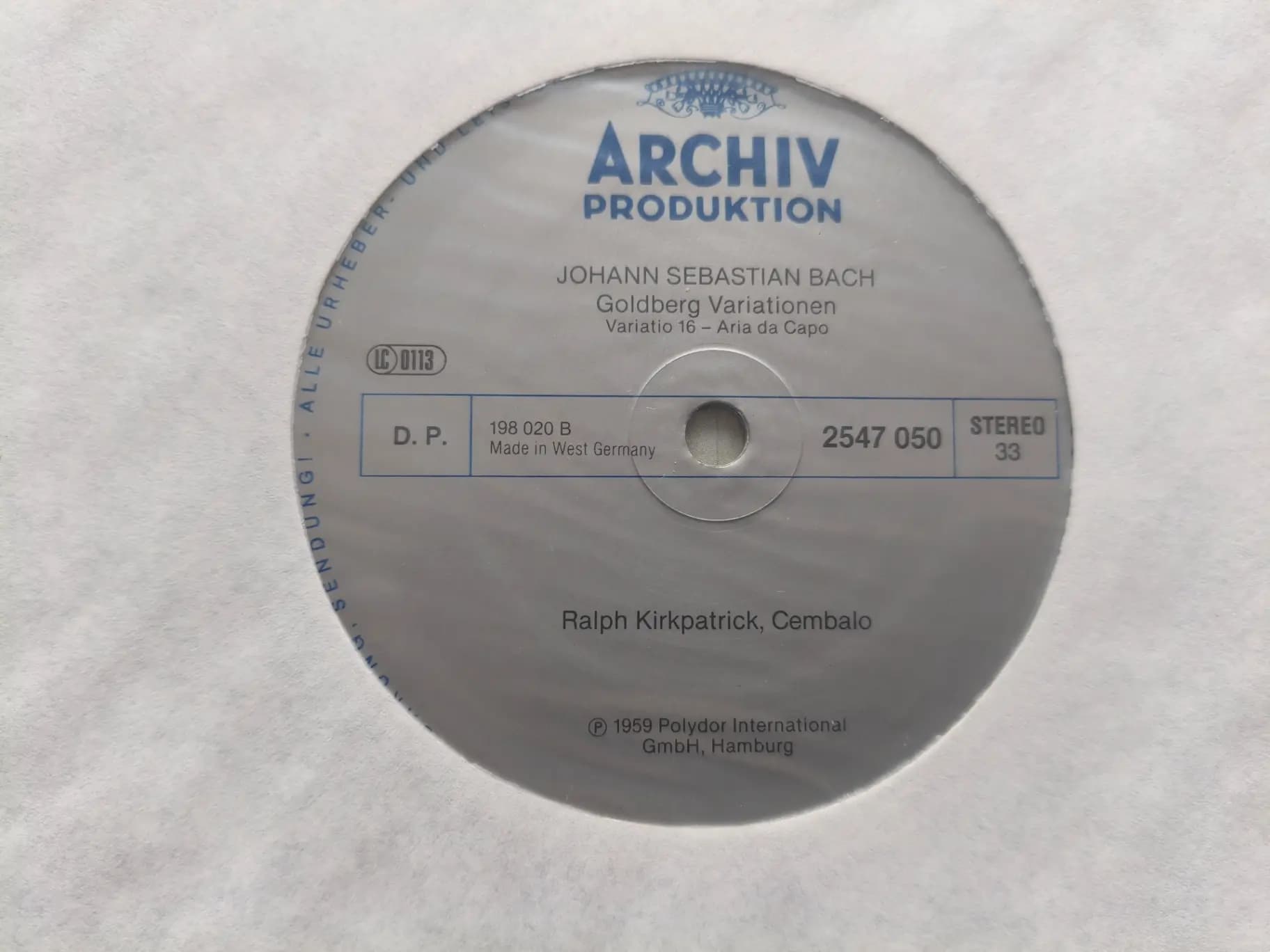 Główne zdjęcie - Bach, Kirkpatrick - Goldberg-Variationen