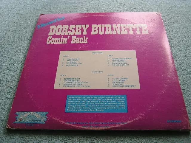Główne zdjęcie - Dorsey Burnette - Comin' Back - Dorsey Burnette - Comin' Back
