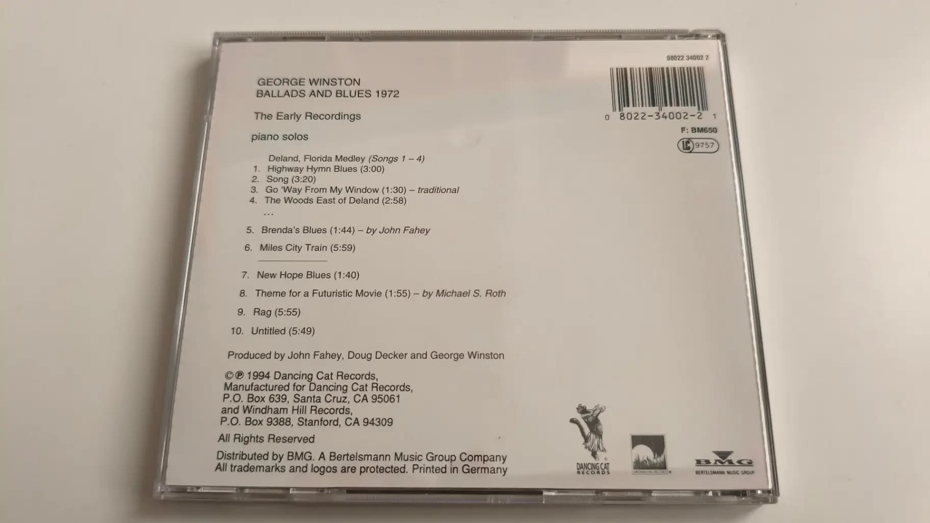 Główne zdjęcie - George Winston - Ballads And Blues 1972