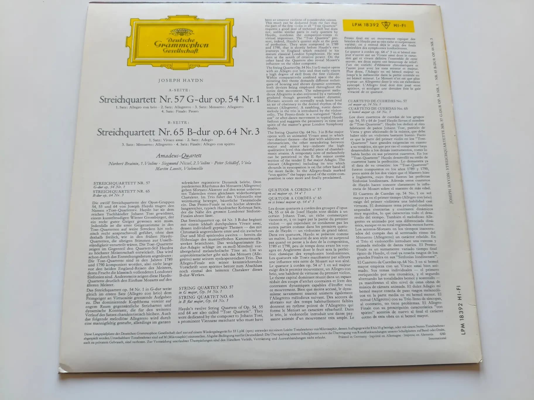 Główne zdjęcie - Quartett, Haydn - Streichquartett Nr. 57 G-dur Op. 54 Nr. 1