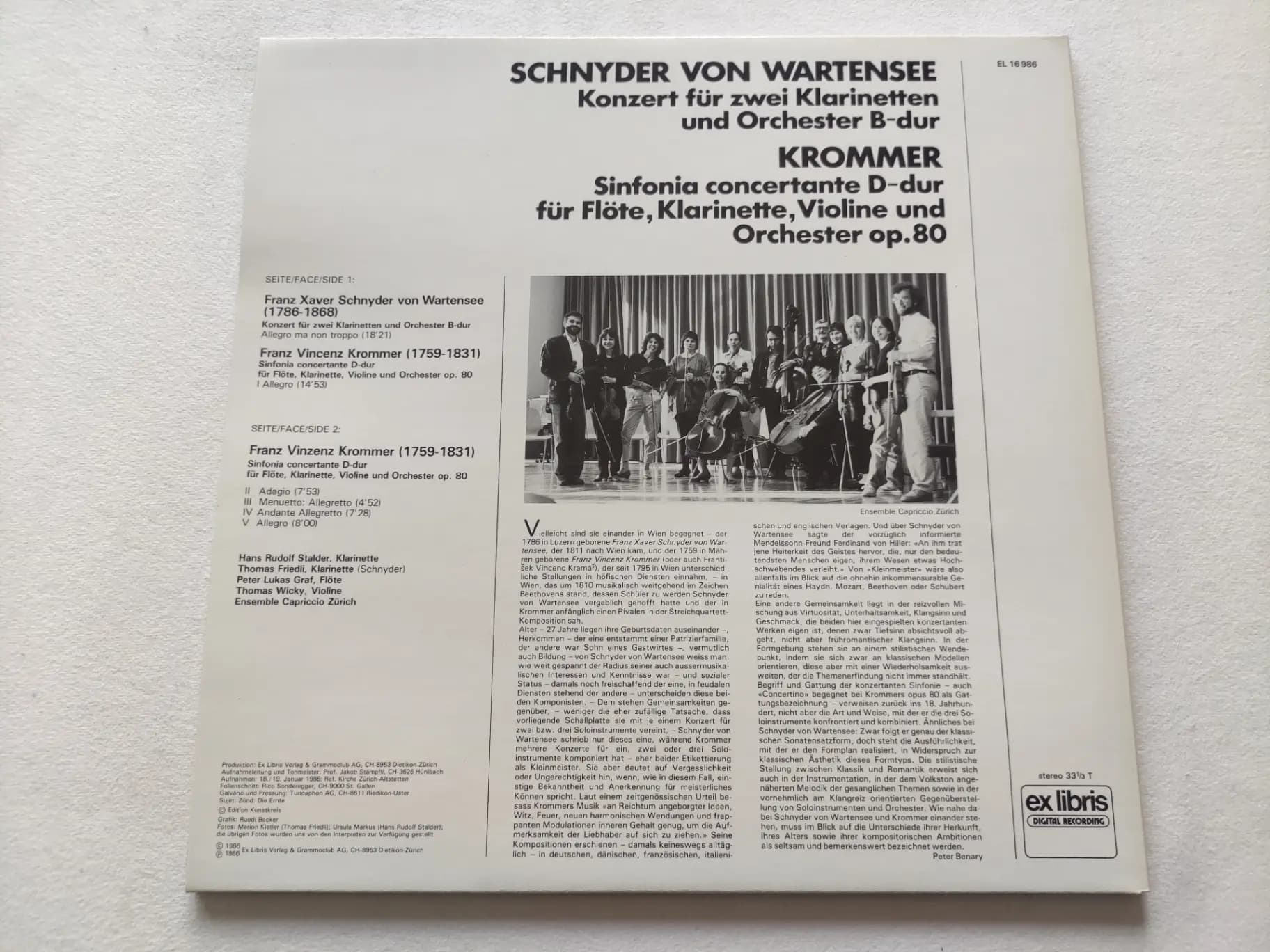 Główne zdjęcie - Wartensee, Krommer - Klarinette, Violine Und Orchester Op. 80